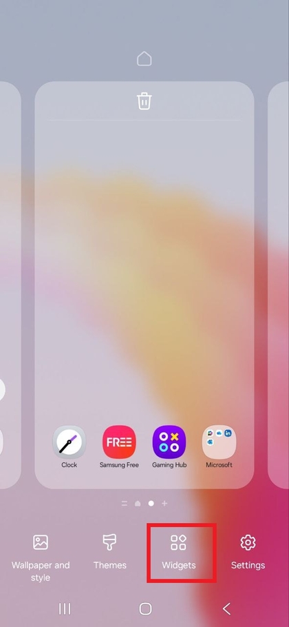 Pr&iacute;stup k editoru domovskej obrazovky