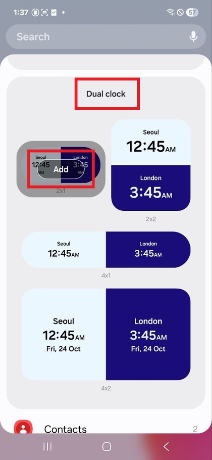 Umiestnenie du&aacute;lneho widgetu hod&iacute;n