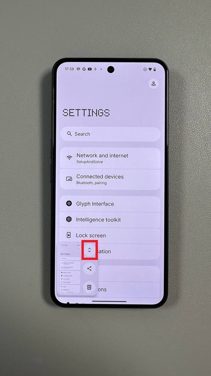 Pode&scaron;avanje duljine duge snimke zaslona na Nothing Phone 3