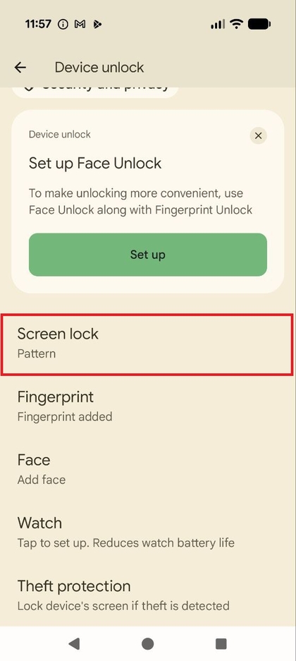 Sk&aelig;rmen Device unlock (Enhedens opl&aring;sning).
