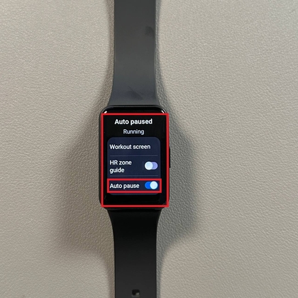 Ajuste de pausa autom&aacute;tica en las opciones de ejercicio