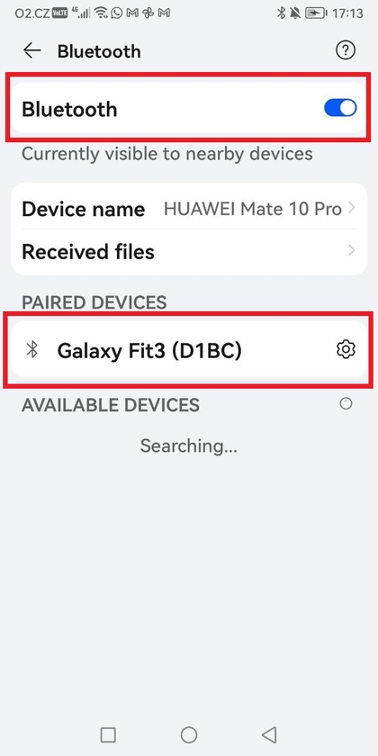 Bluetooth connection setup on smartphone