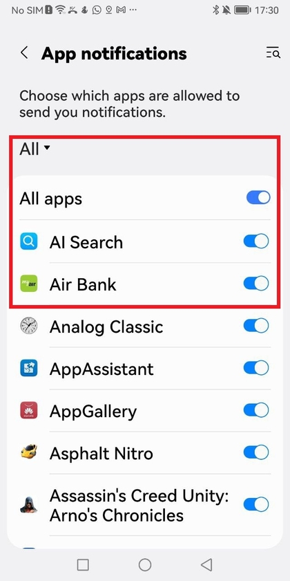Appnotifikationskontakter i Galaxy Wearable-appen