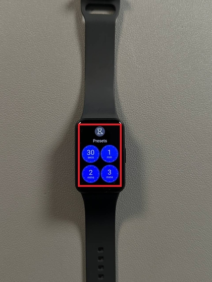 Chaguo za Kipima Muda Zilizowekwa Tayari kwenye Samsung Galaxy Fit 3