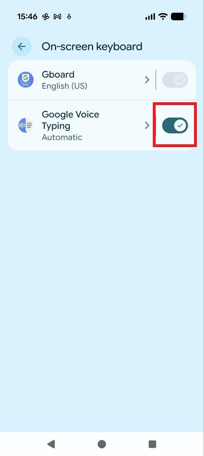 Perjungimo jungiklis įjungiamas &bdquo;Google&ldquo; įvedimui balsu
