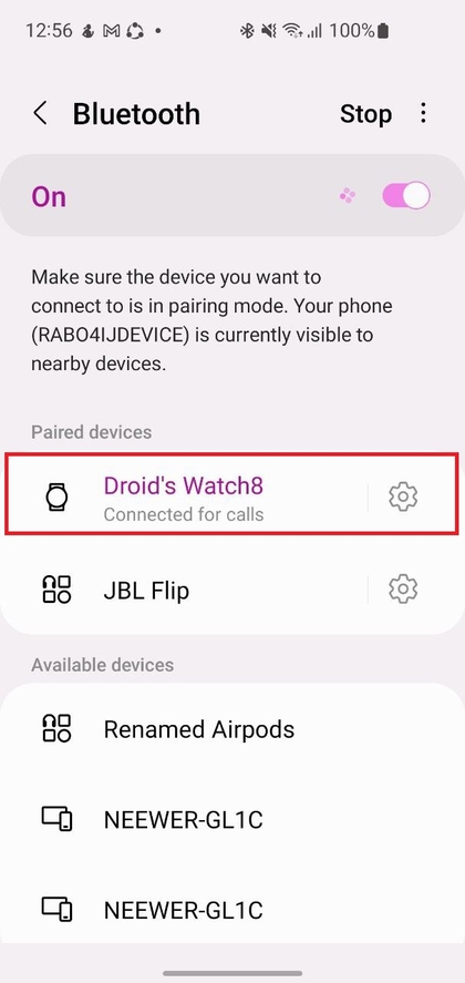 Povezivanje Samsung Galaxy Watch 8 LTE s telefonom