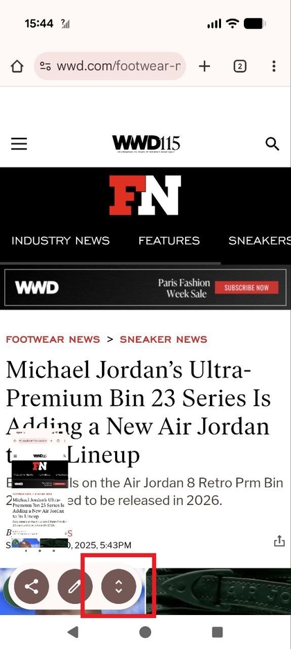 Voorbeeld van schermafbeelding met de knop Meer vastleggen.