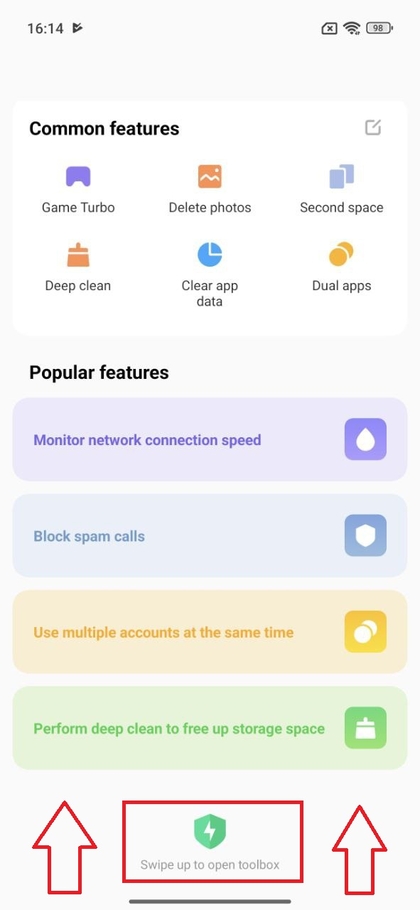 Acc&egrave;s &agrave; la bo&icirc;te &agrave; outils dans les param&egrave;tres de s&eacute;curit&eacute; du POCO F7