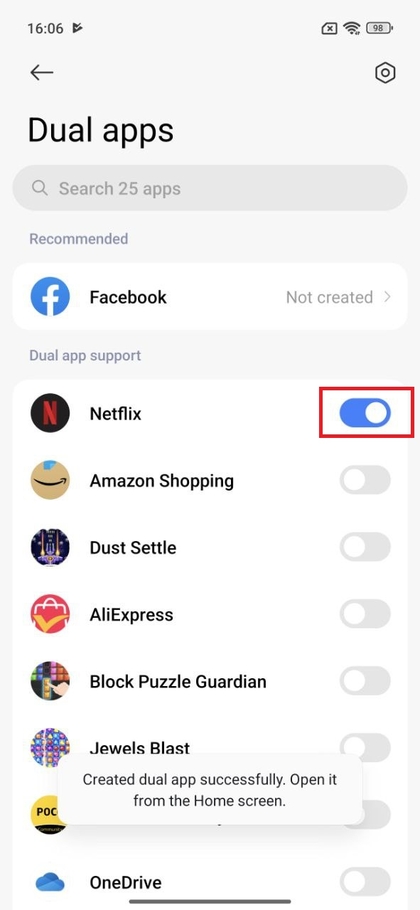 Preklopno stikalo za kloniranje aplikacij na POCO F7