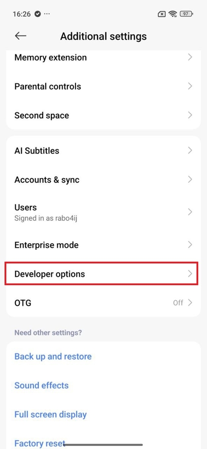Papildomi nustatymai POCO F7 nustatymuose