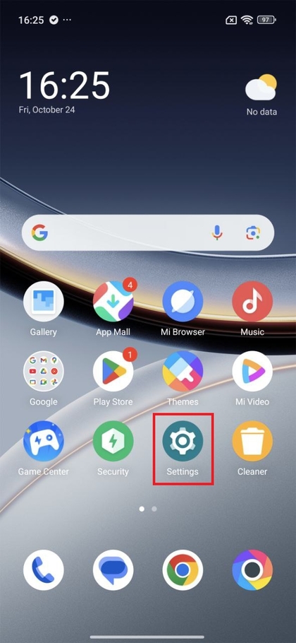 POCO F7 nustatymų piktograma