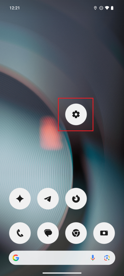 The Settings app icon on a Nothing Phone (3) home screen.