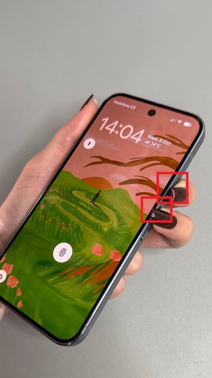 Ein-/Aus-Taste und Lauter-Taste gedr&uuml;ckt halten