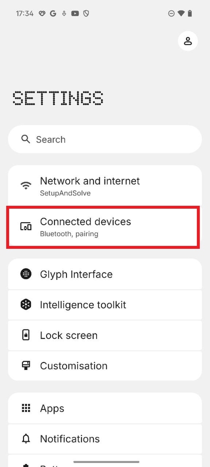 Appareils connect&eacute;s du Nothing Phone