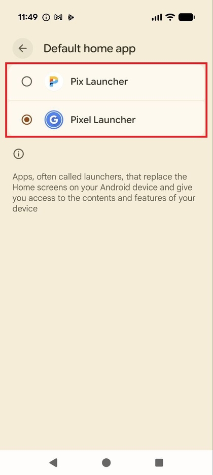 Een lijst met ge&iuml;nstalleerde startscherm launcher applicaties.