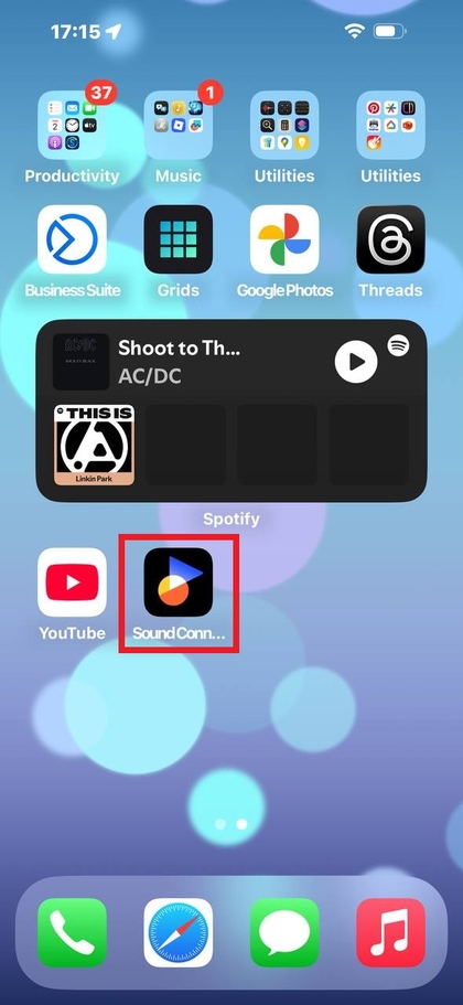 Sony Sound Connect App-Symbol zum Tippen