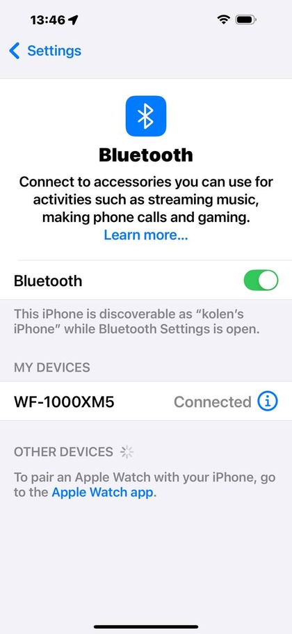 Ohrh&ouml;rer mit Telefon verbunden