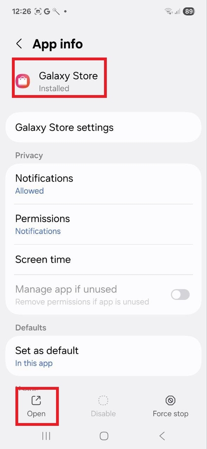 Rejtett alkalmaz&aacute;s megnyit&aacute;sa a Samsung Galaxy A56 k&eacute;sz&uuml;l&eacute;ken