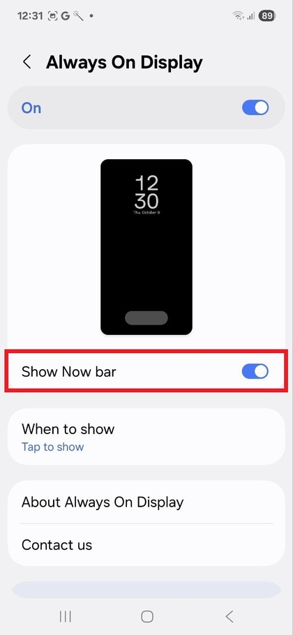 Additional customization options for Always-On Display