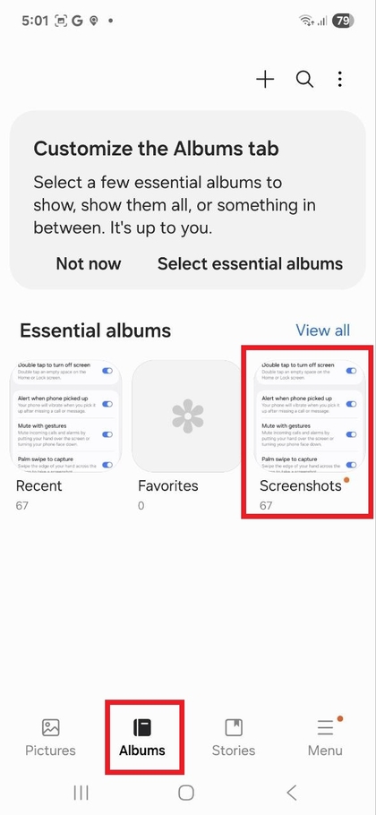 K&eacute;pernyők&eacute;pek megtekint&eacute;se a Samsung Galaxy A56 Gal&eacute;ria alkalmaz&aacute;sban