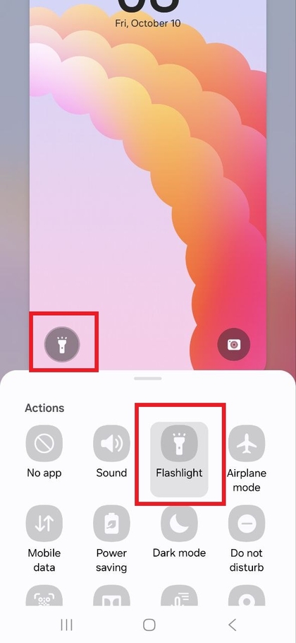 A zsebl&aacute;mpa kiv&aacute;laszt&aacute;sa parancsikonk&eacute;nt