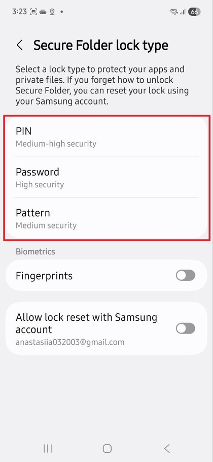 Tela de Sele&ccedil;&atilde;o de Tipo de Bloqueio