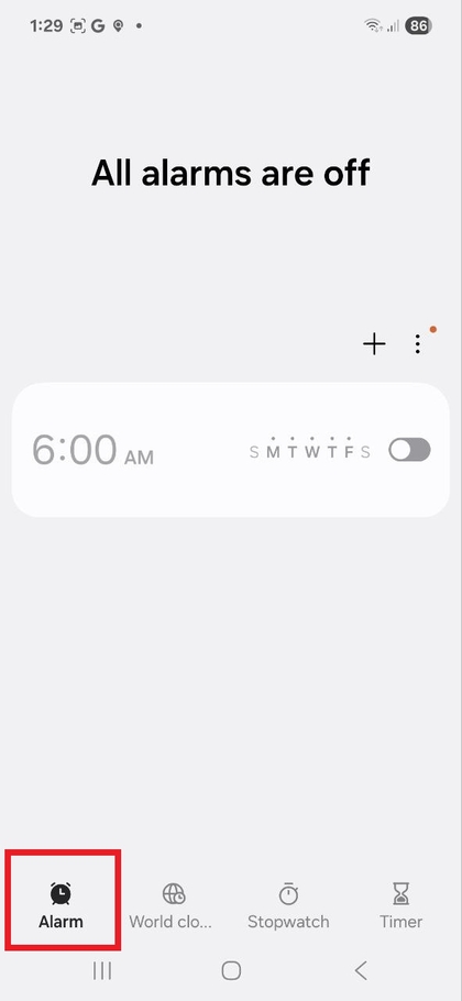 Сағат қолданбасындағы оятқыш бөлімін таңдаңыз