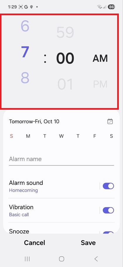 Оятқыш уақытын орнату үшін айналдыру дөңгелектерін пайдаланыңыз