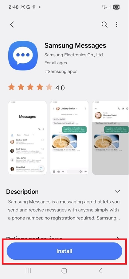 Name&scaron;čanje Samsung Messages na Samsung Galaxy A56