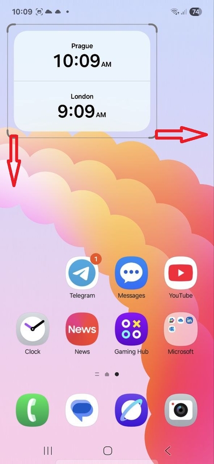 Tutqichlar bilan виджетning hajmini o'zgartirish