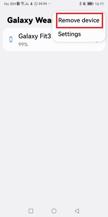 Eliminar dispositivo de la aplicaci&oacute;n Galaxy Wearable
