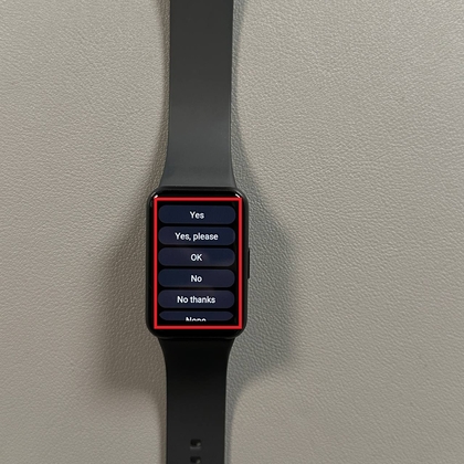 Chaguo za majibu ya haraka kwenye Galaxy Fit 3