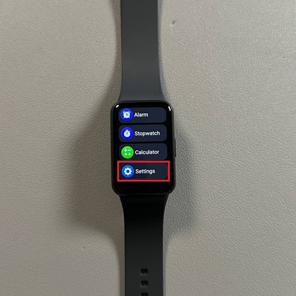 Accessing settings on Samsung Galaxy Fit 3
