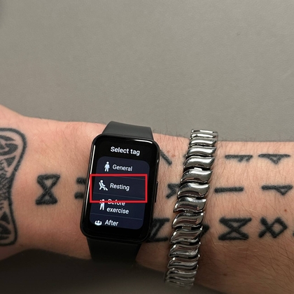 Selecting Heart Rate Condition on Samsung Galaxy Fit 3