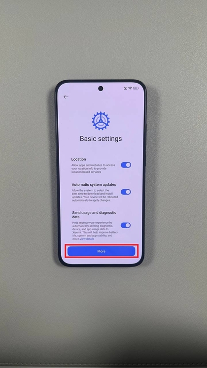 Configurando as configura&ccedil;&otilde;es b&aacute;sicas no dispositivo Xiaomi
