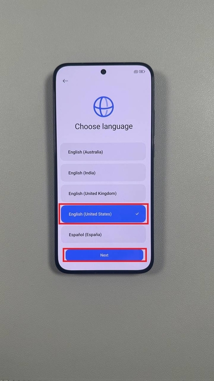 Sele&ccedil;&atilde;o de idioma e regi&atilde;o no POCO F7