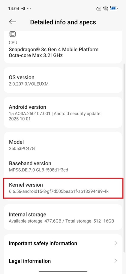 Acessando o Modo de Teste Especial via Vers&atilde;o do Kernel