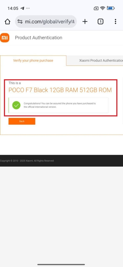 Verificando o IMEI do POCO F7 no Site Global da Xiaomi