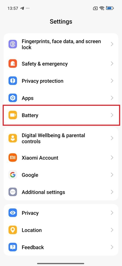 Akumuliatoriaus nustatymai POCO F7
