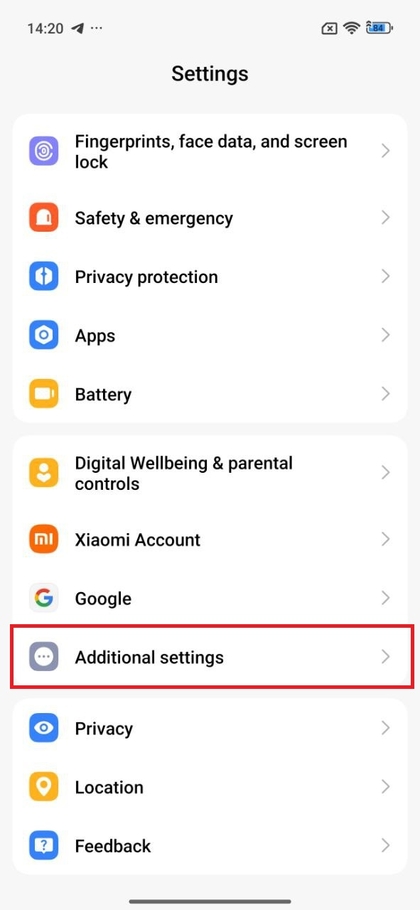 Acessando as Configura&ccedil;&otilde;es Adicionais no POCO F7