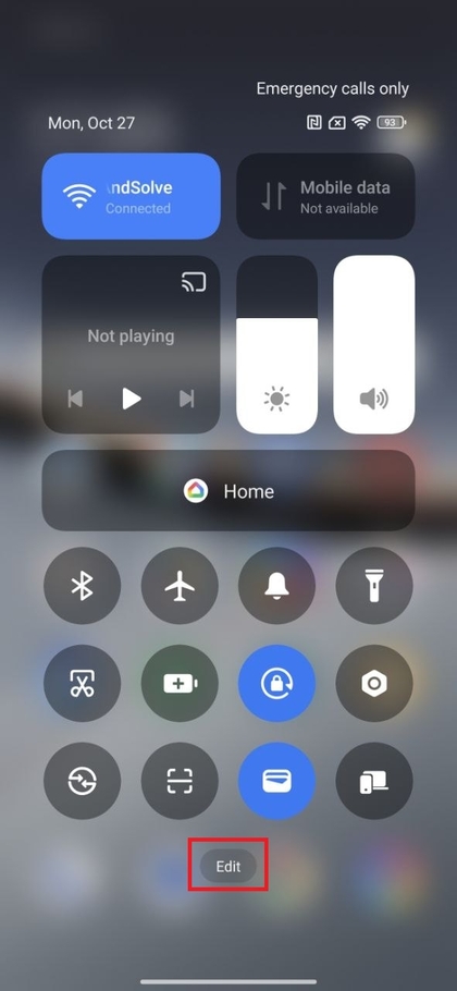 Kontrollzentrum auf dem POCO F7 bearbeiten