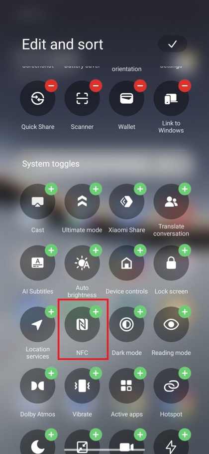NFC zum Kontrollzentrum auf dem POCO F7 hinzugef&uuml;gt