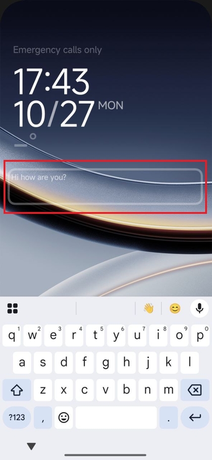 Muligheder for at tilf&oslash;je tekst til POCO F7 l&aring;sesk&aelig;rm