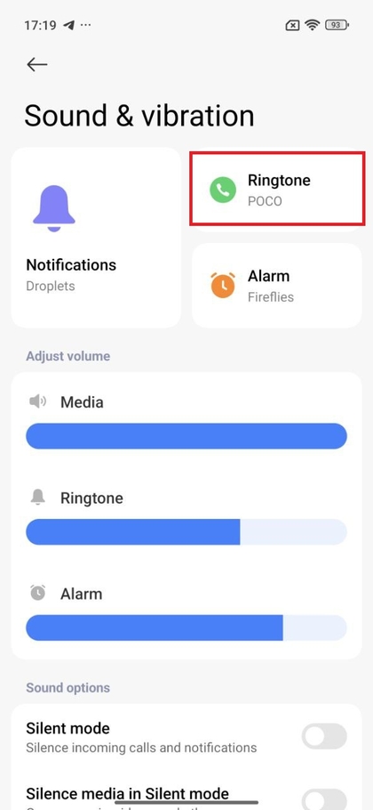 Lokale beltoon selectie op POCO F7