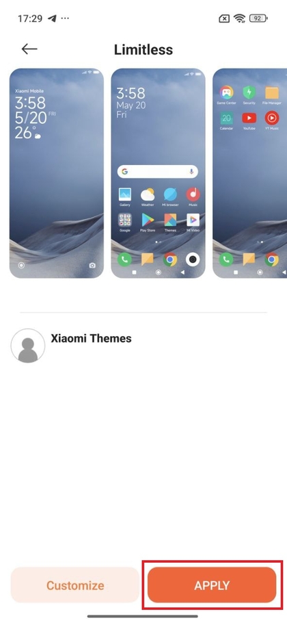 Aplicando tema en POCO F7 Pro
