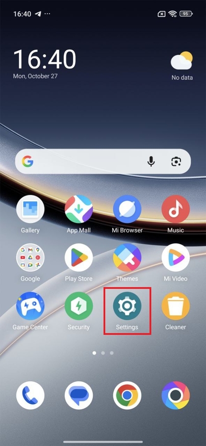 POCO F7 Symbol der Einstellungen-App