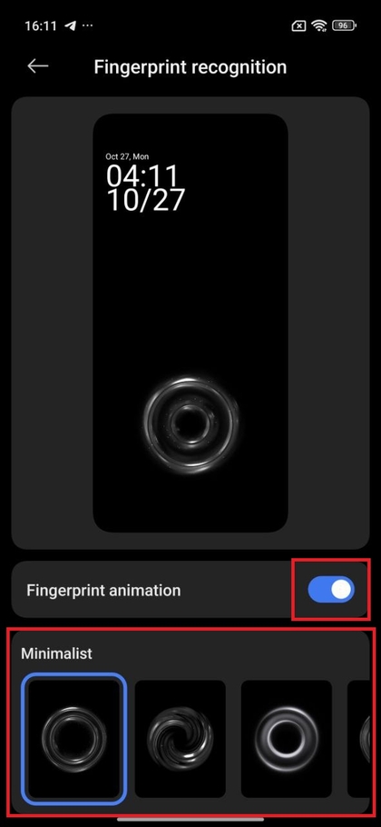 POCO F7&rsquo;da turli barmoq izi animatsiyalari tanlovi