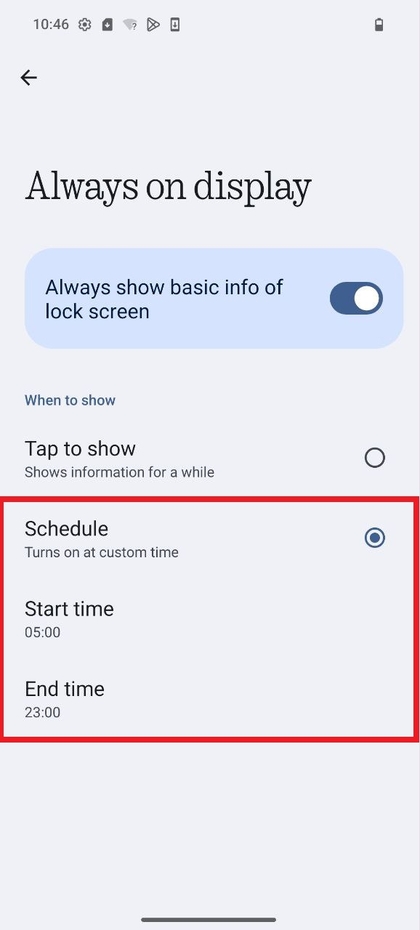 Schedule Always-On Display on CMF Phone 2 Pro