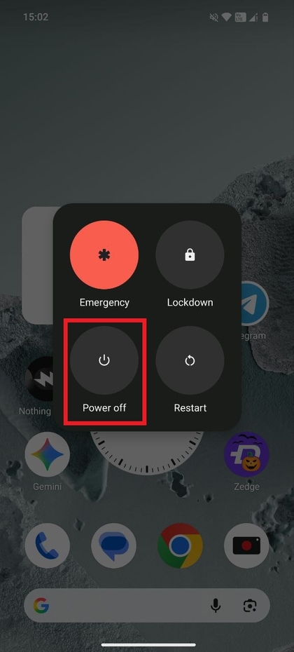 Schermata delle opzioni di avvio su CMF Phone 2 Pro