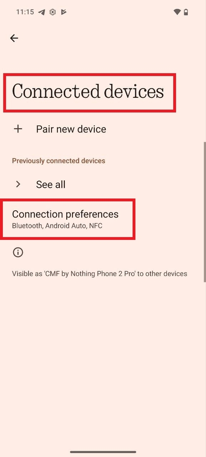 Einstellungen-Men&uuml;bildschirm auf dem CMF Phone 2 Pro